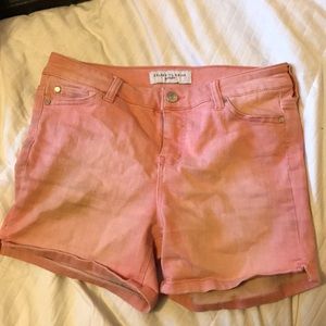 Pink denim shorts